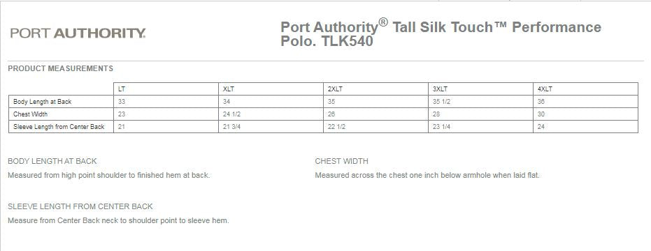 TLK540 Port Authority® Tall Silk Touch™ Performance Polo