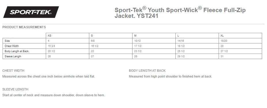 (YST241)Youth Sport-Wick Fleece Full-Zip Jacket
