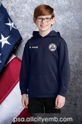 (YST244) Youth A+ shiny Sport-Wick® Fleece Hooded Pullover