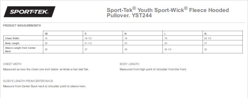 (YST244) Youth A+ shiny Sport-Wick® Fleece Hooded Pullover