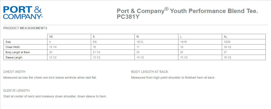 (PC381Y) Youth Performance Blend Tee