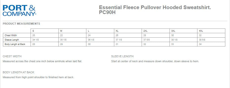 (PC90H) Port & Company® Essential Fleece Pullover Hooded Sweatshirt