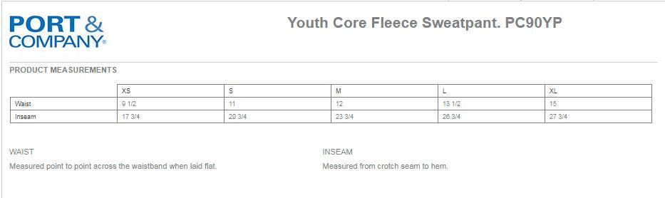 (PC90YP) Youth Core Fleece Sweatpant