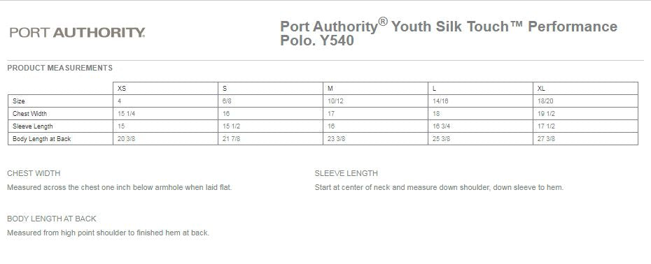 (Y540) Youth Silk Touch Performance Polo